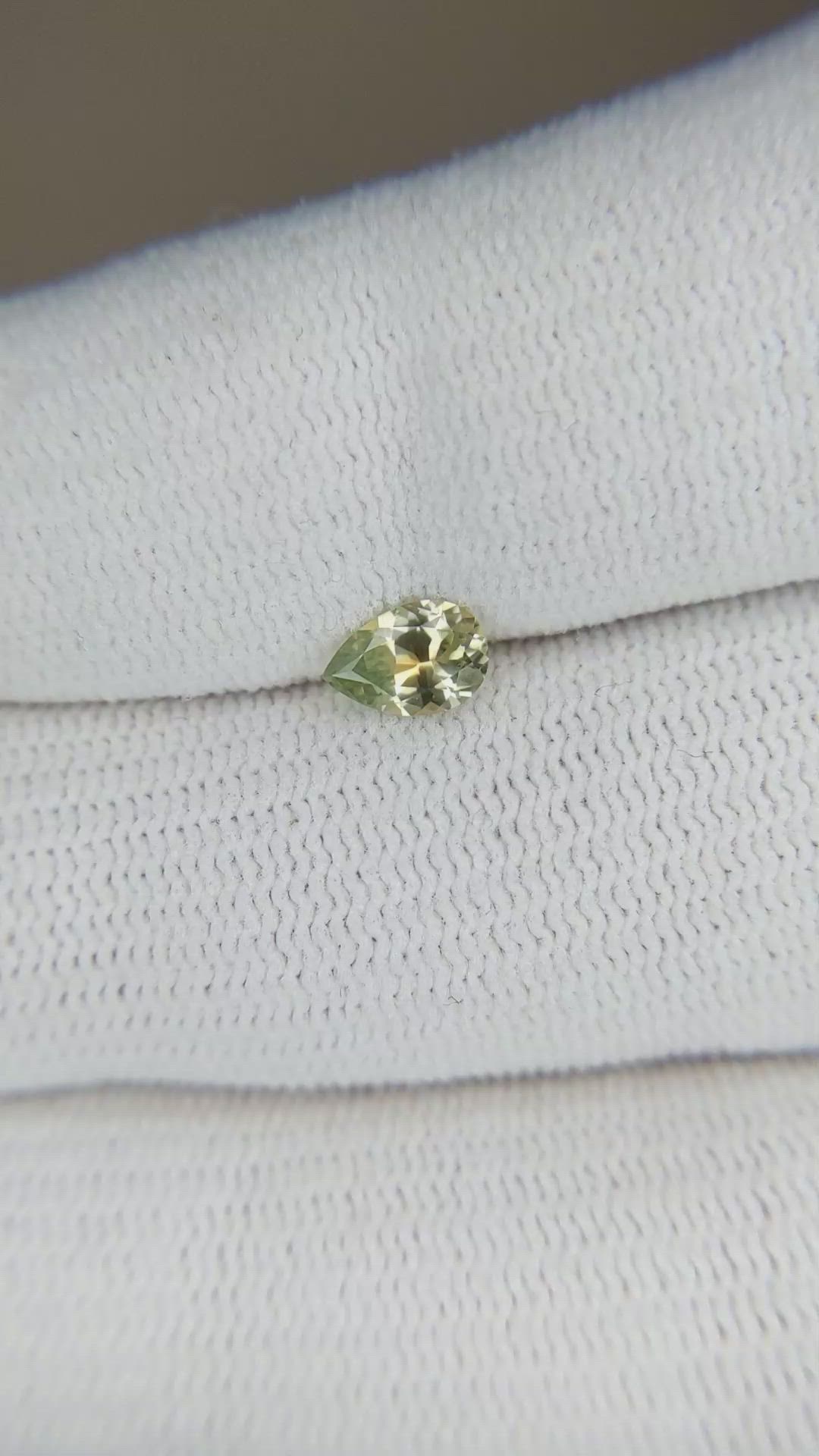 0.47 Ct. Greenish Yellow Sapphire from Montana Size Video