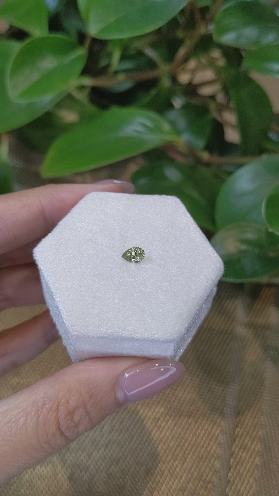 0.47 Ct. Greenish Yellow Sapphire from Montana Size Video