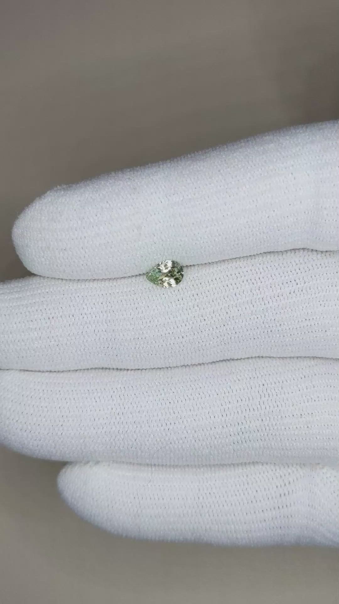 0.47 Ct. Greenish Yellow Sapphire from Montana Size Video