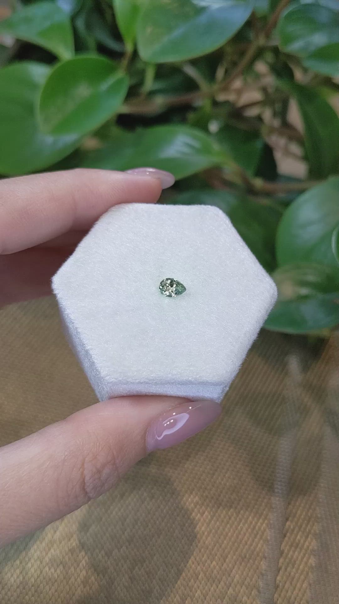 0.47 Ct. Greenish Yellow Sapphire from Montana Size Video