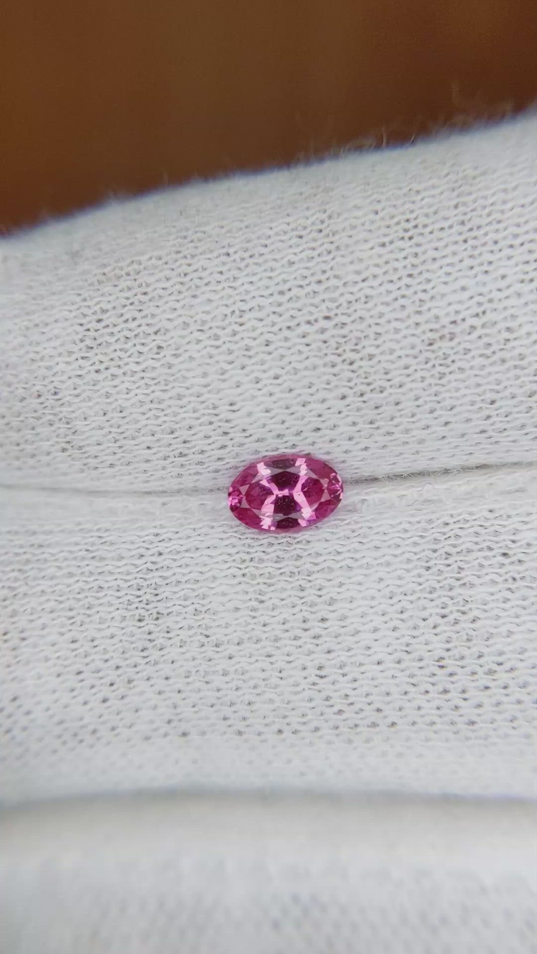 0.53 Ct. Reddish Pink Sapphire from Ceylon (Sri Lanka) Size Video