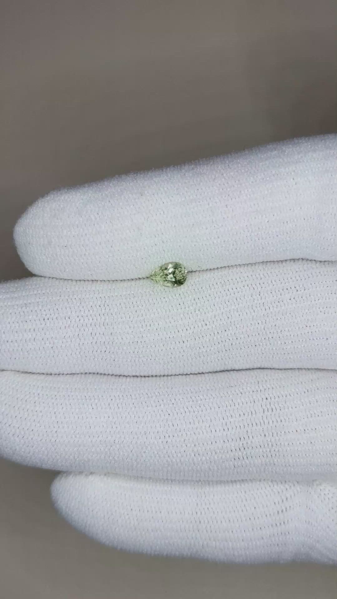 0.48 Ct. Green Sapphire from Montana Size Video