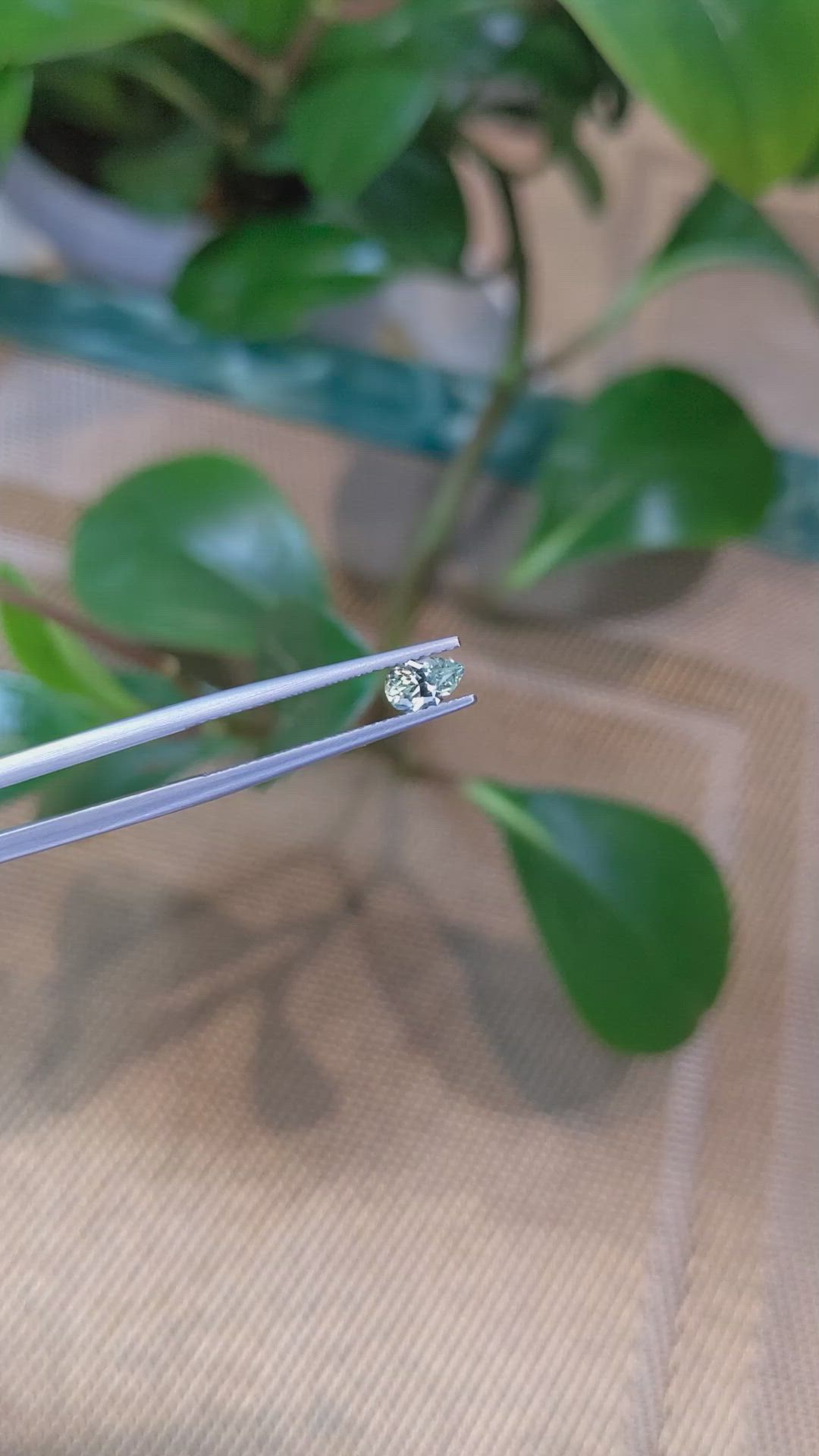 0.48 Ct. Green Sapphire from Montana Size Video