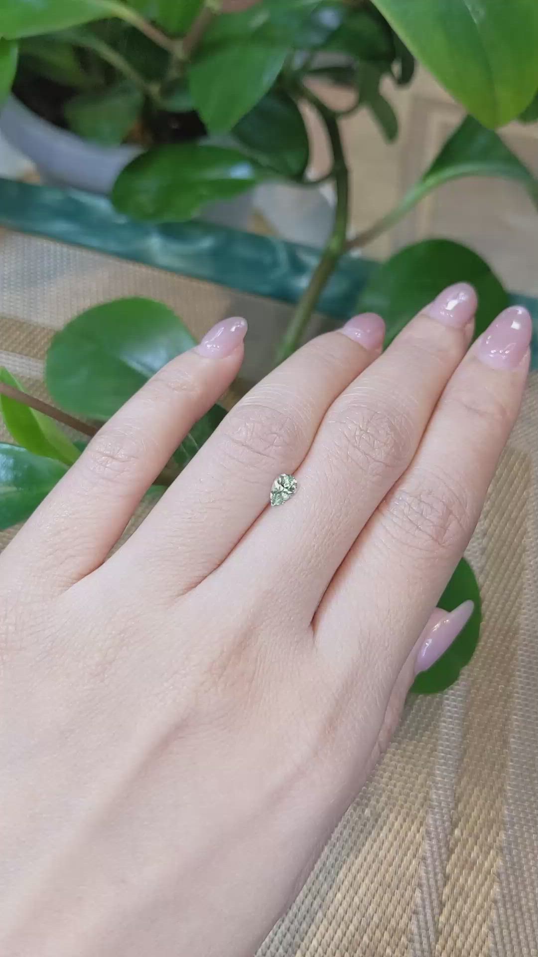 0.48 Ct. Green Sapphire from Montana Size Video