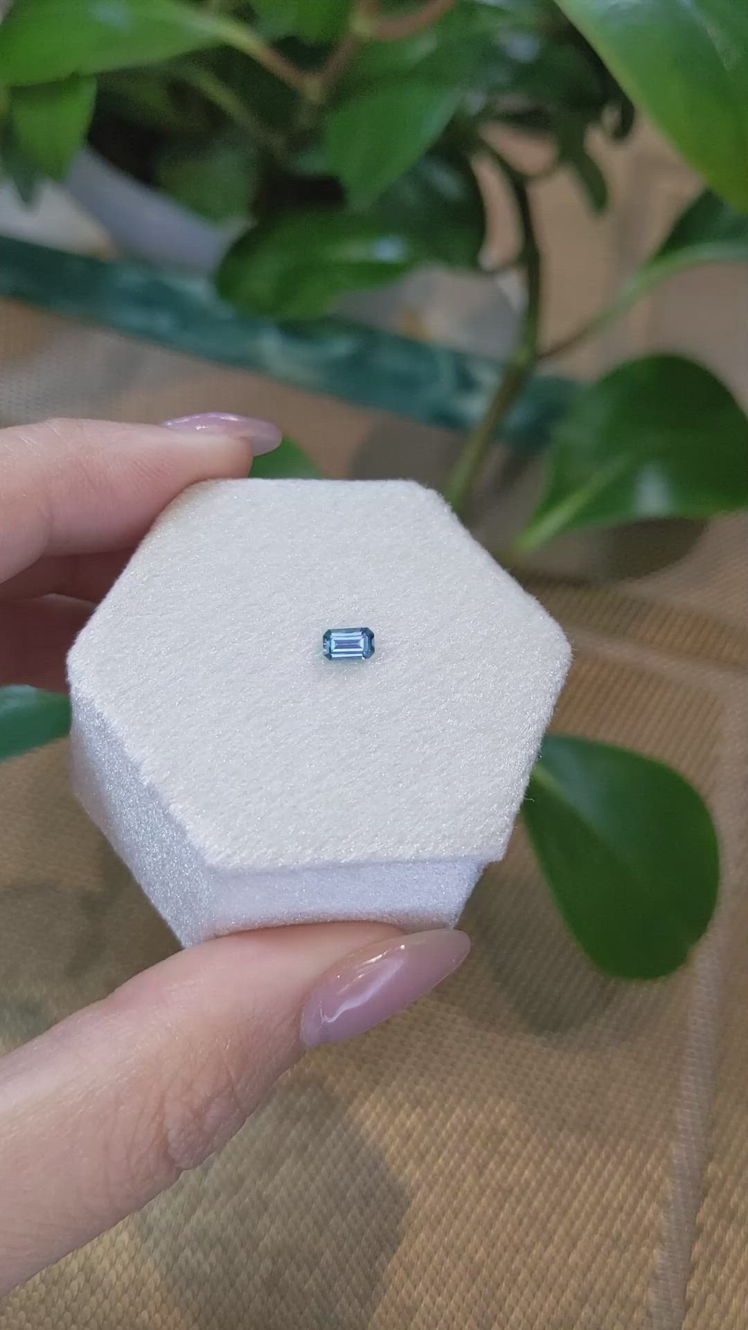 0.27 Ct. Bluish Green Sapphire from Montana Size Video