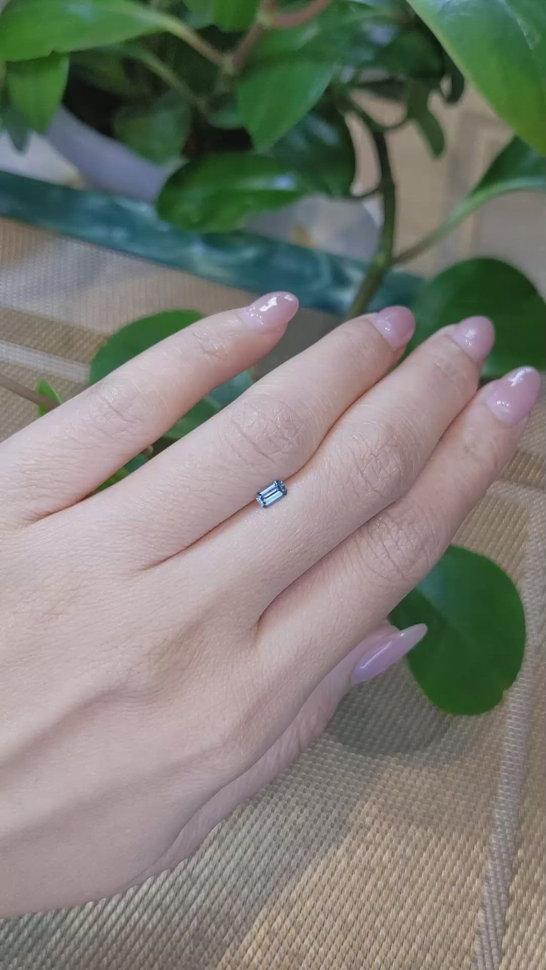 0.27 Ct. Bluish Green Sapphire from Montana Size Video