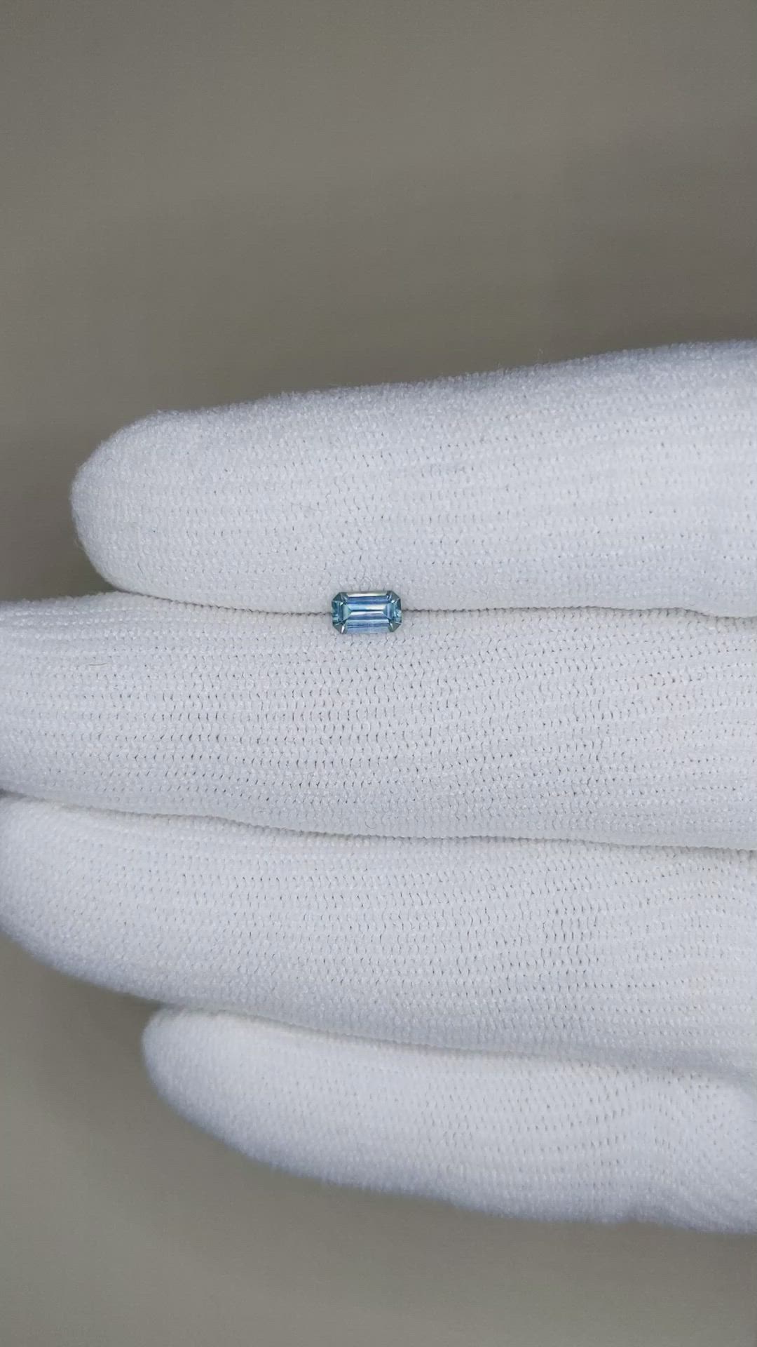 0.27 Ct. Bluish Green Sapphire from Montana Size Video