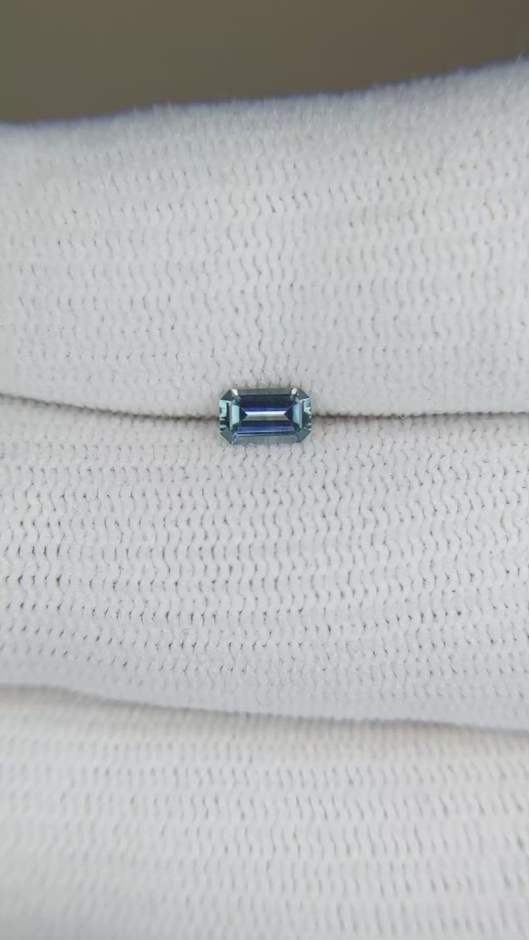 0.27 Ct. Bluish Green Sapphire from Montana Size Video