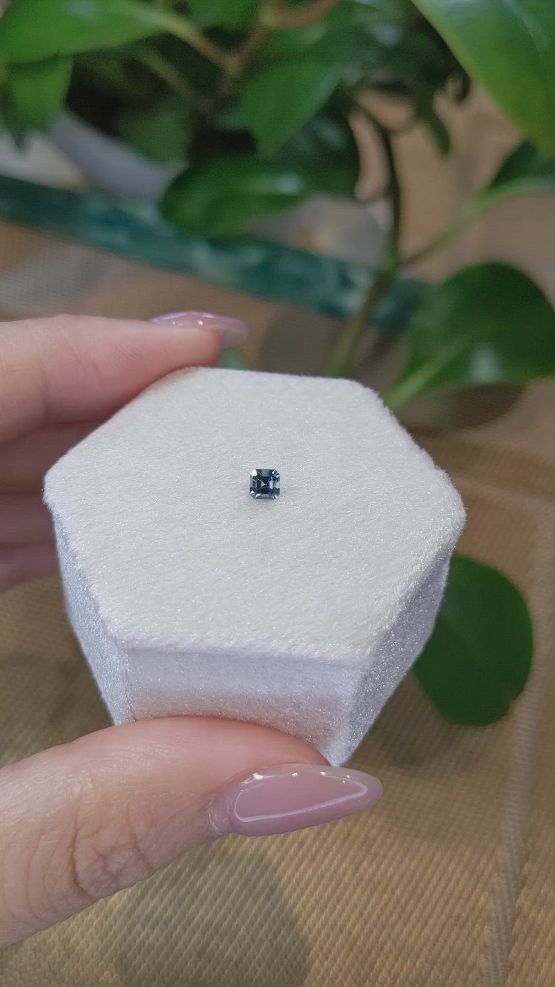 0.28 Ct. Greenish Blue Sapphire from Montana Size Video