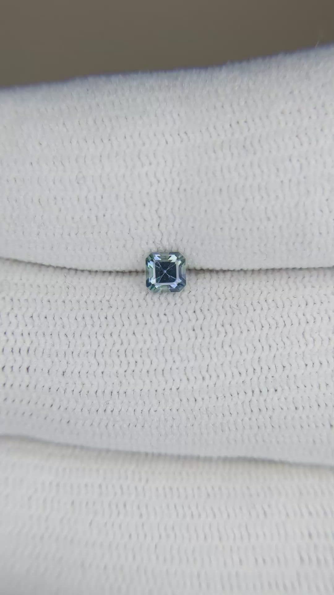0.28 Ct. Greenish Blue Sapphire from Montana Size Video