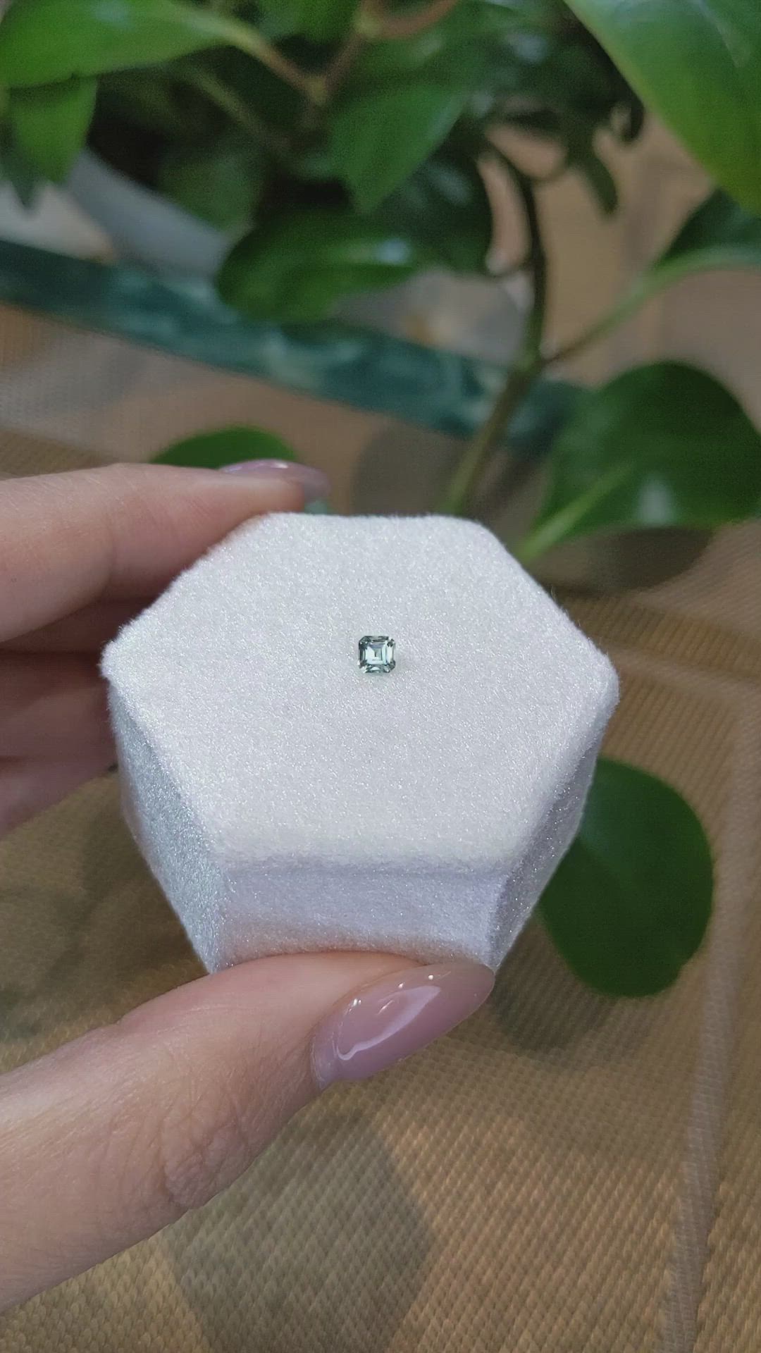 0.29 Ct. Bluish Green Sapphire from Montana Size Video