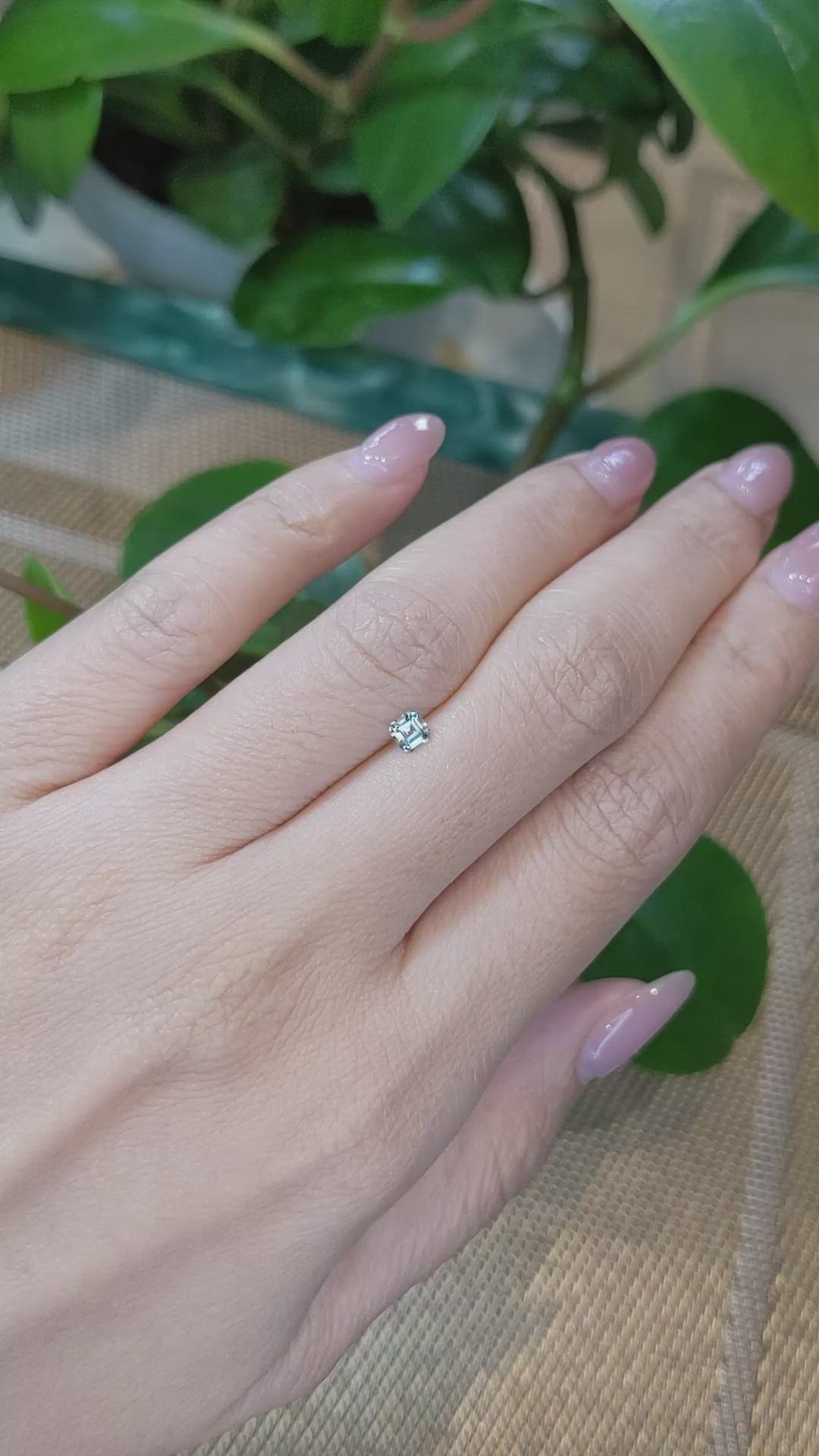 0.29 Ct. Bluish Green Sapphire from Montana Size Video