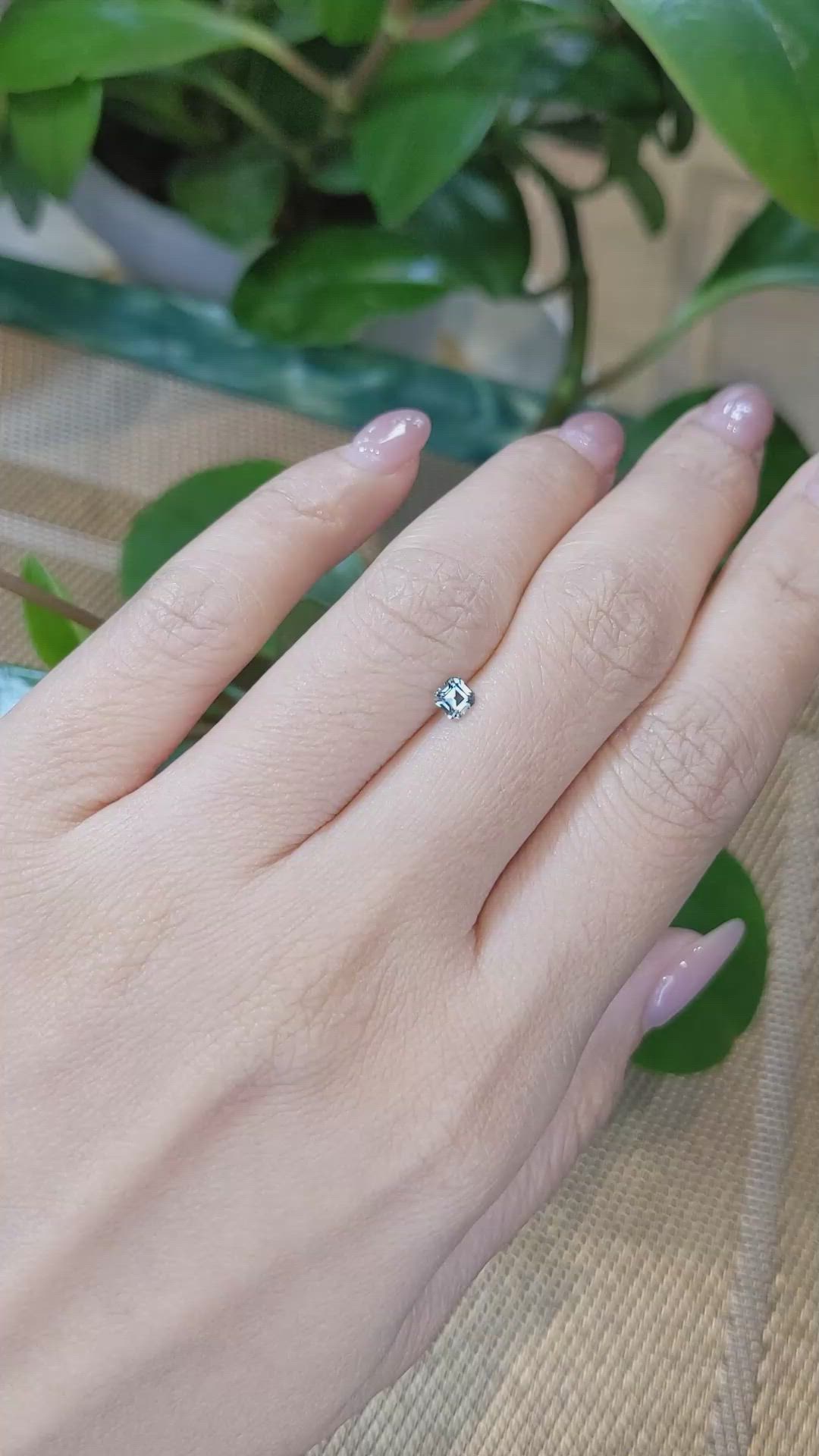 0.29 Ct. Bluish Green Sapphire from Montana Size Video