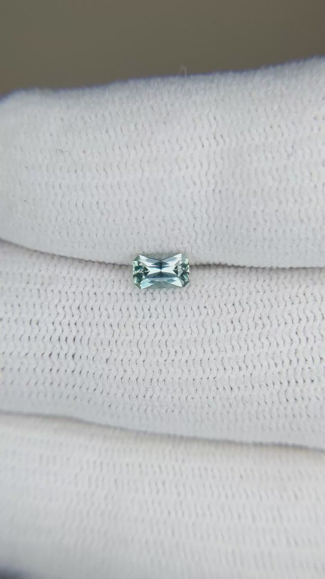 0.33 Ct. Bluish Green Sapphire from Montana Size Video