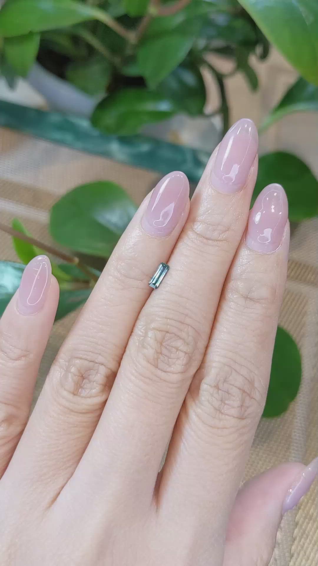 0.33 Ct. Bluish Green Sapphire from Montana Size Video