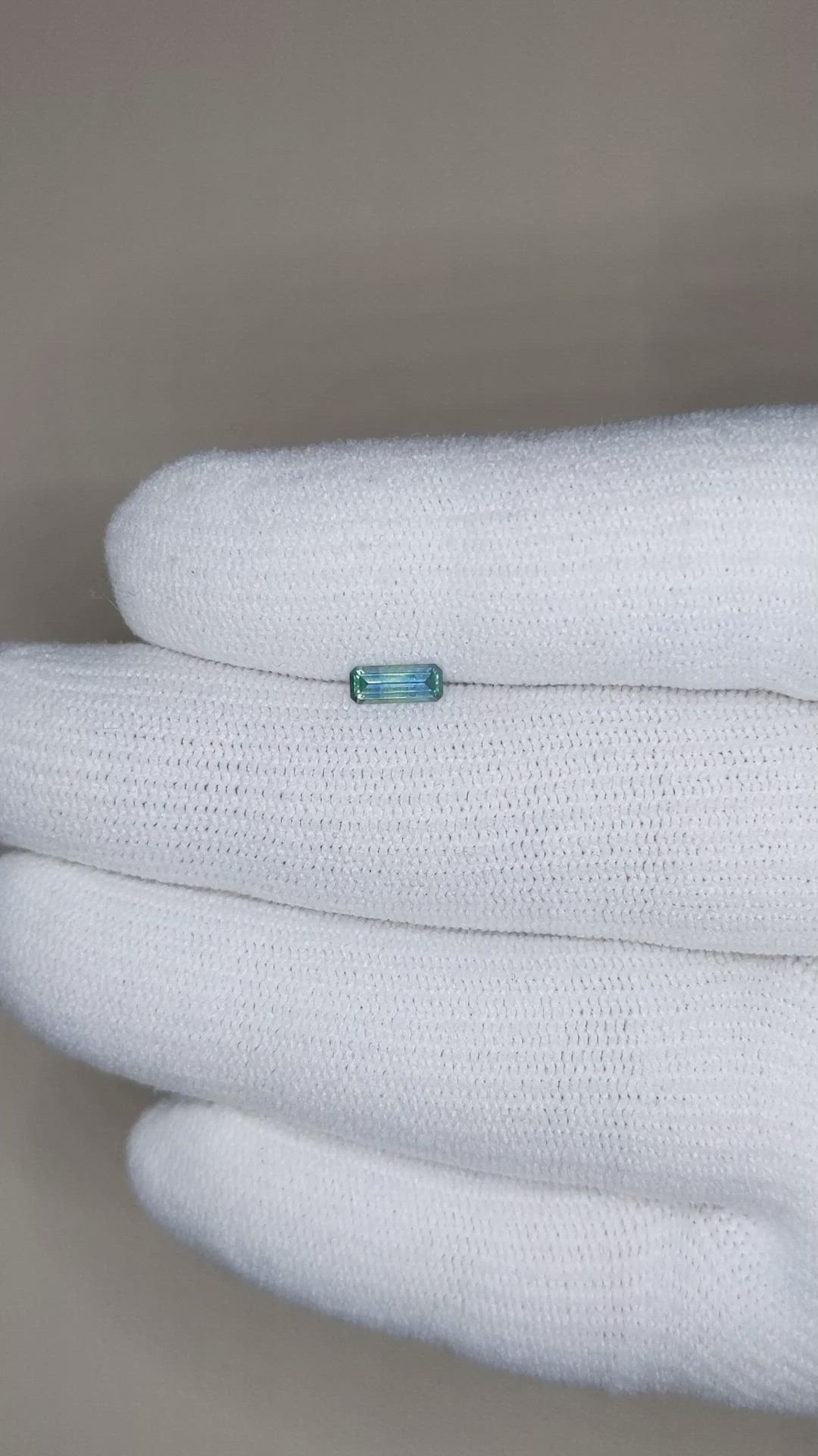 0.33 Ct. Bluish Green Sapphire from Montana Size Video