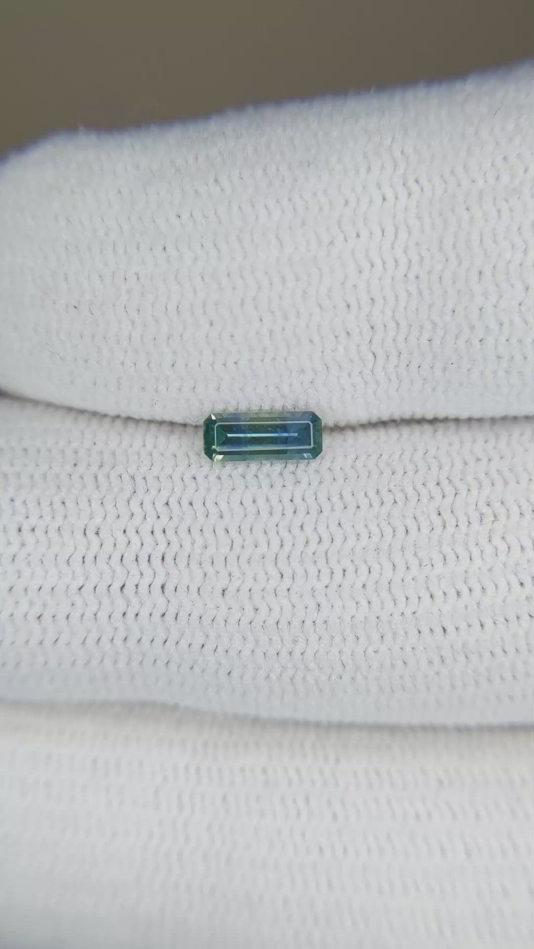 0.33 Ct. Bluish Green Sapphire from Montana Size Video