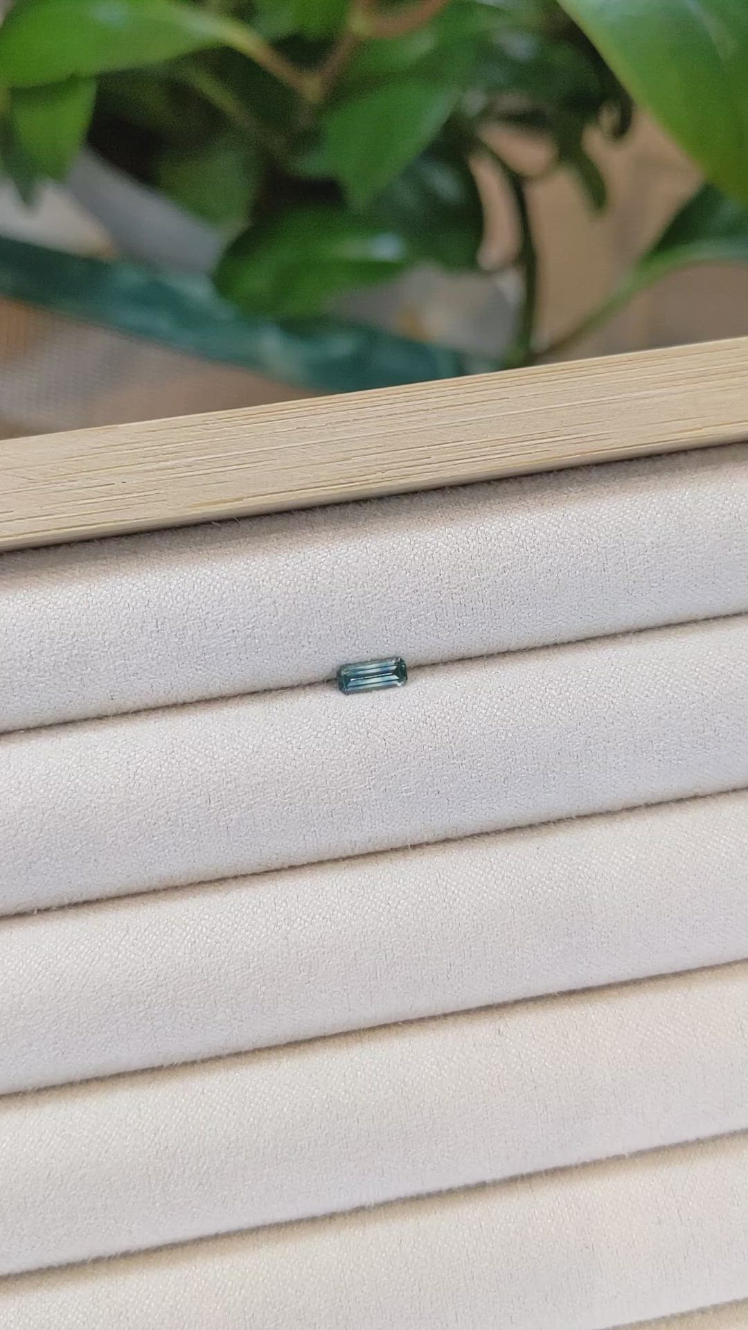 0.33 Ct. Bluish Green Sapphire from Montana Size Video