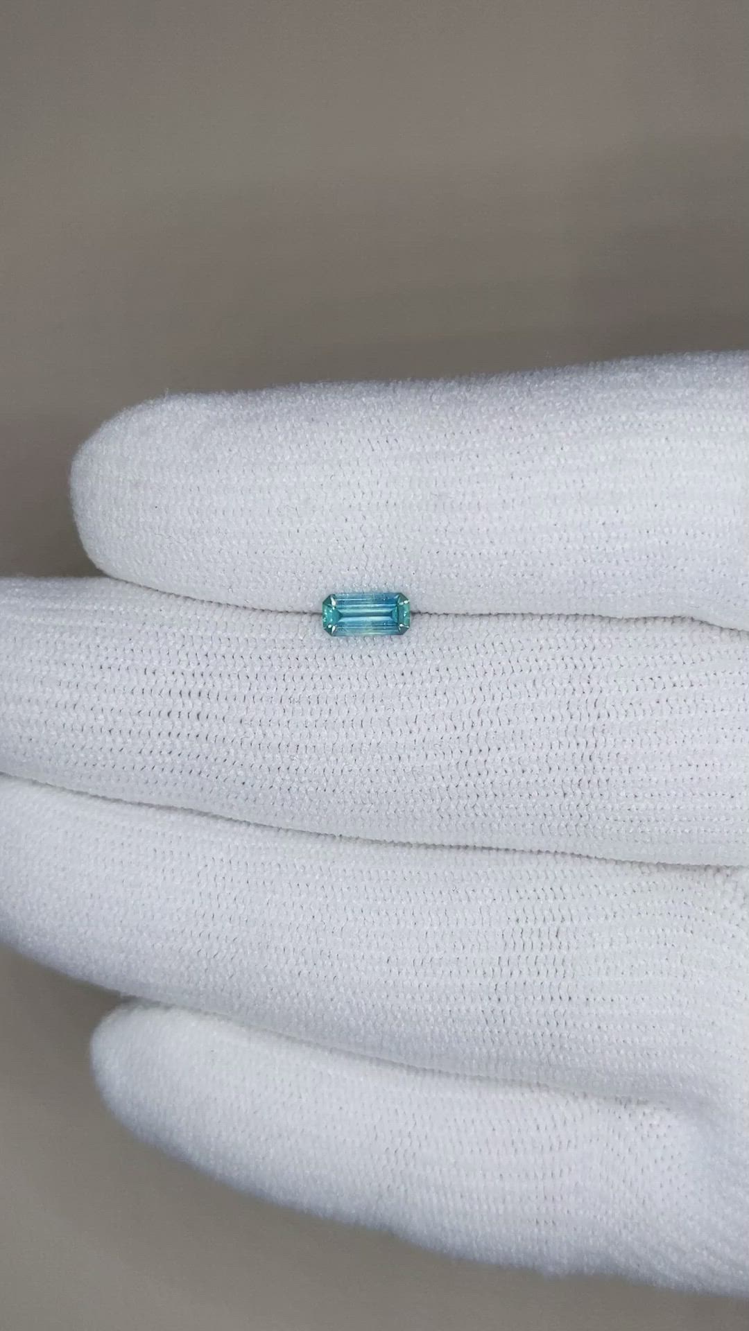 0.35 Ct. Bluish Green Sapphire from Montana Size Video