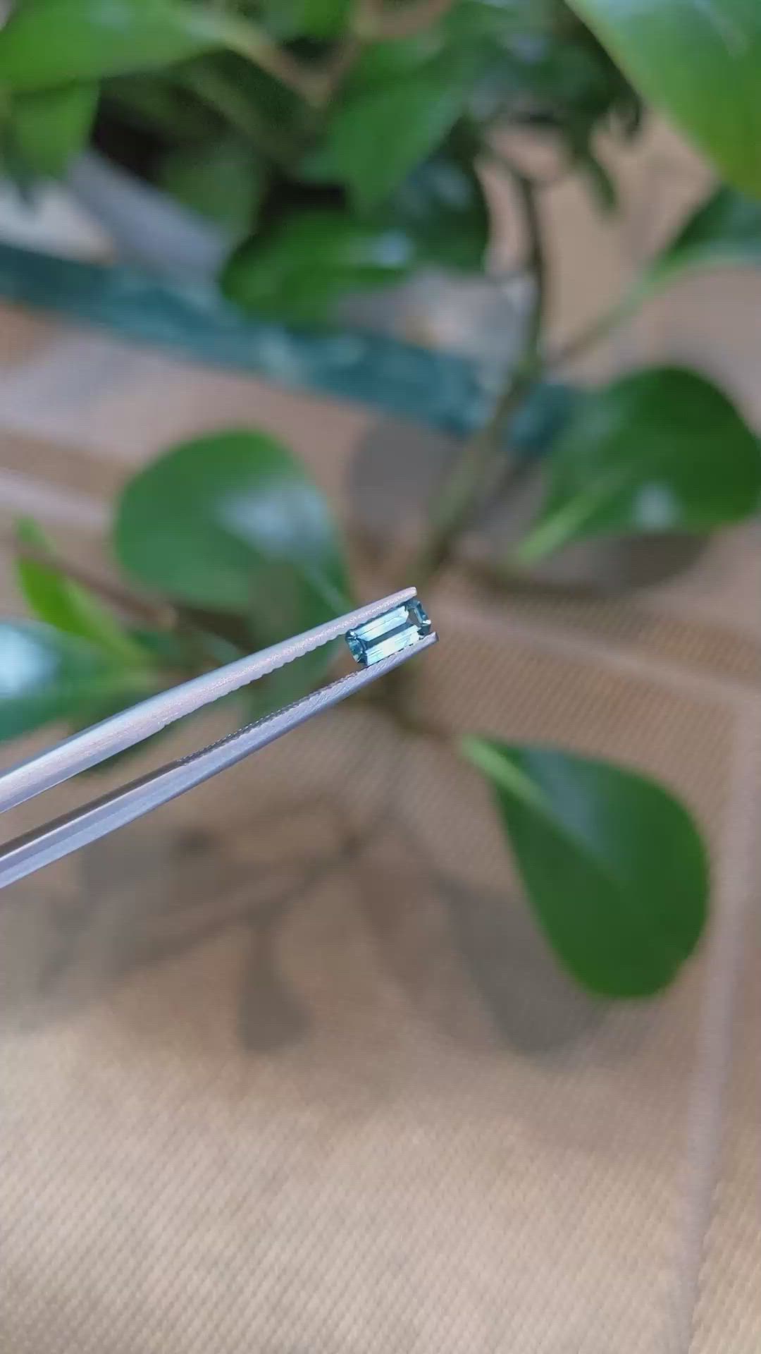 0.35 Ct. Bluish Green Sapphire from Montana Size Video