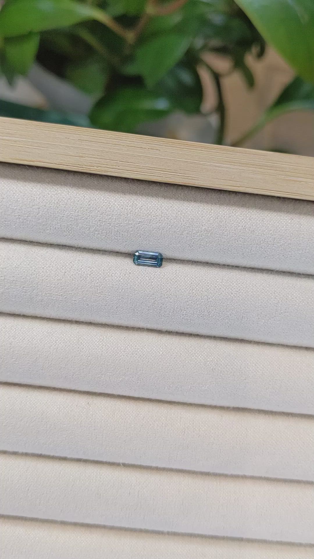 0.35 Ct. Bluish Green Sapphire from Montana Size Video