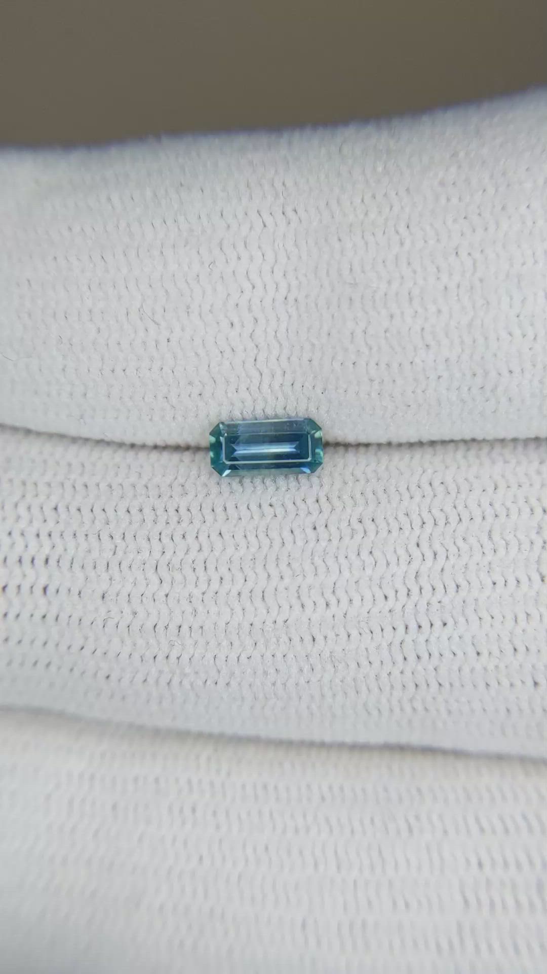 0.35 Ct. Bluish Green Sapphire from Montana Size Video