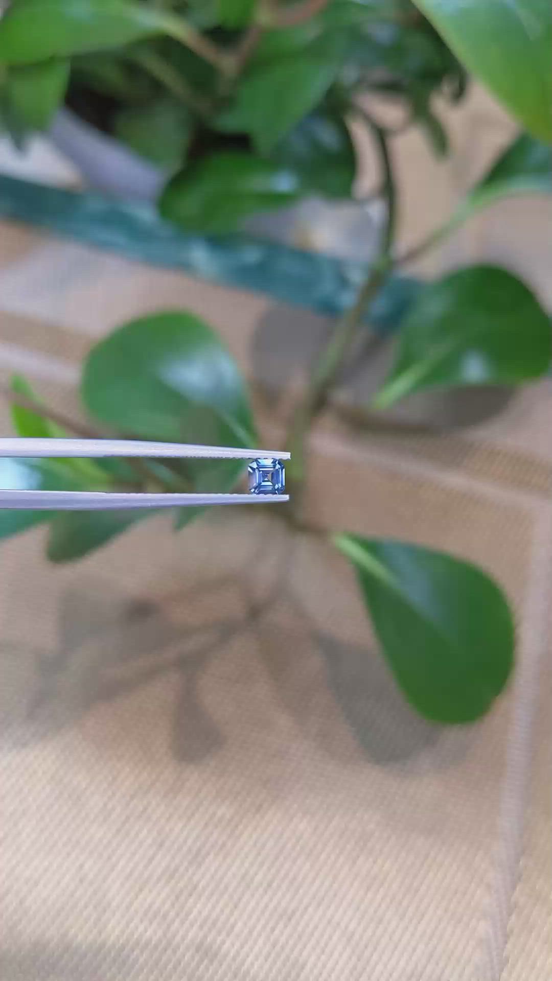 0.35 Ct. Greenish Blue Sapphire from Montana Size Video