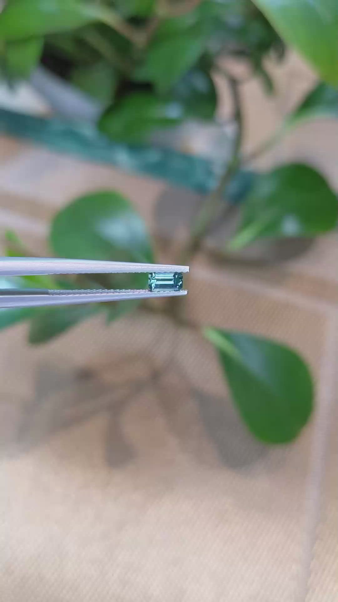 0.35 Ct. Bluish Green Sapphire from Montana Size Video