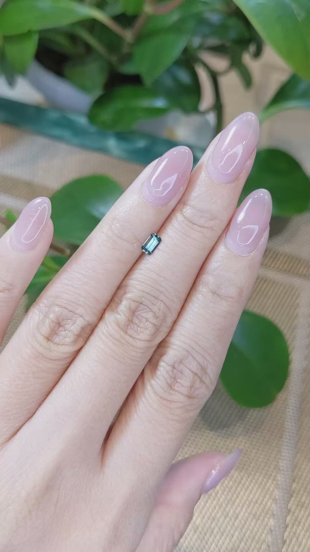 0.35 Ct. Bluish Green Sapphire from Montana Size Video