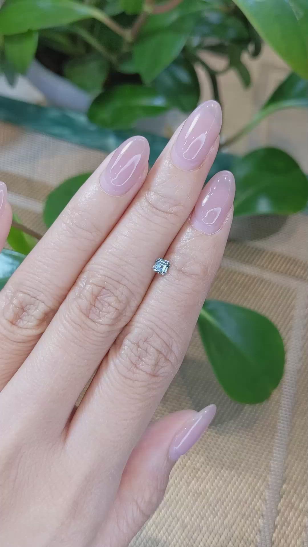 0.36 Ct. Greenish Blue Sapphire from Montana Size Video