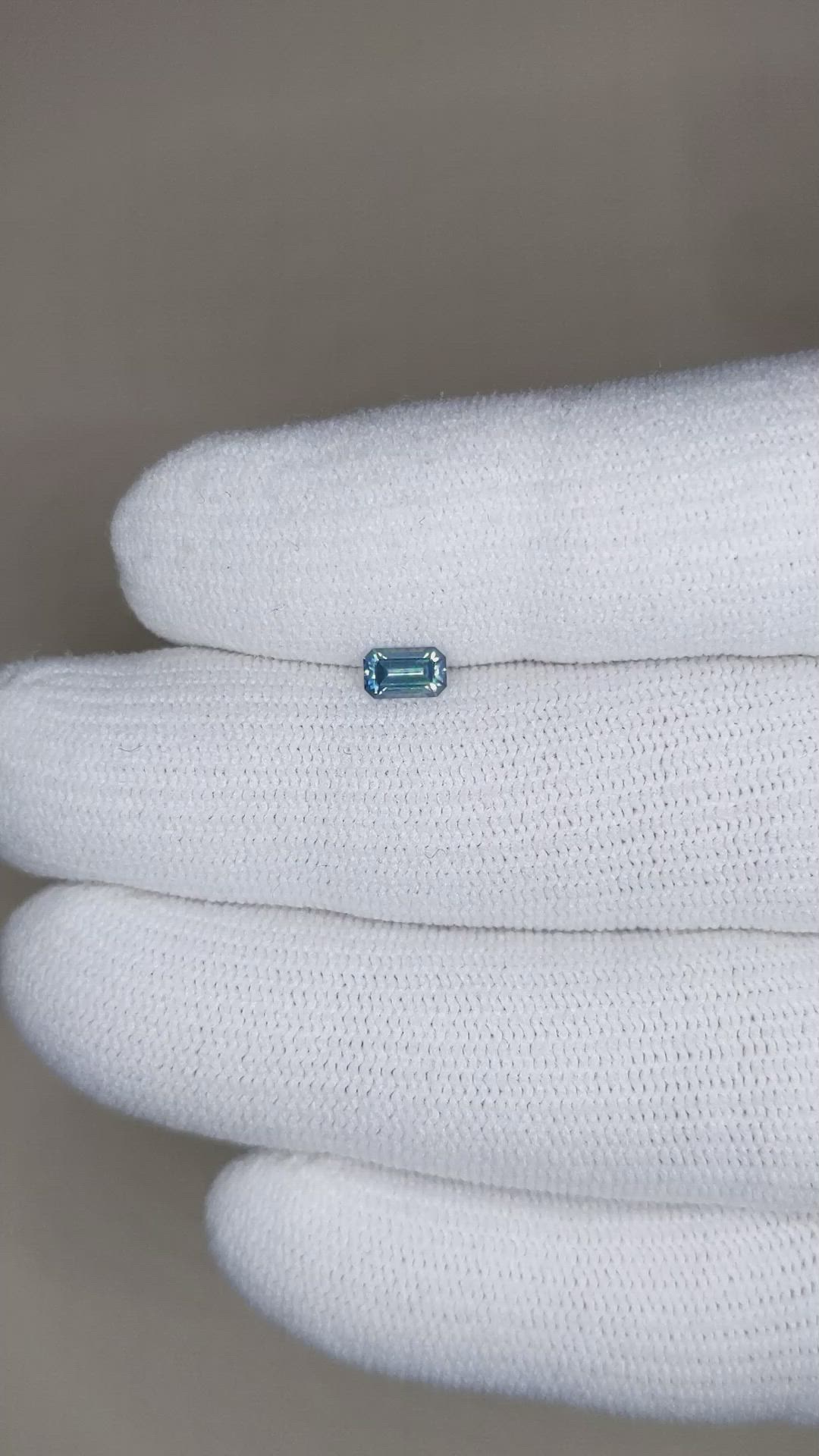 0.37 Ct. Bluish Green Sapphire from Montana Size Video