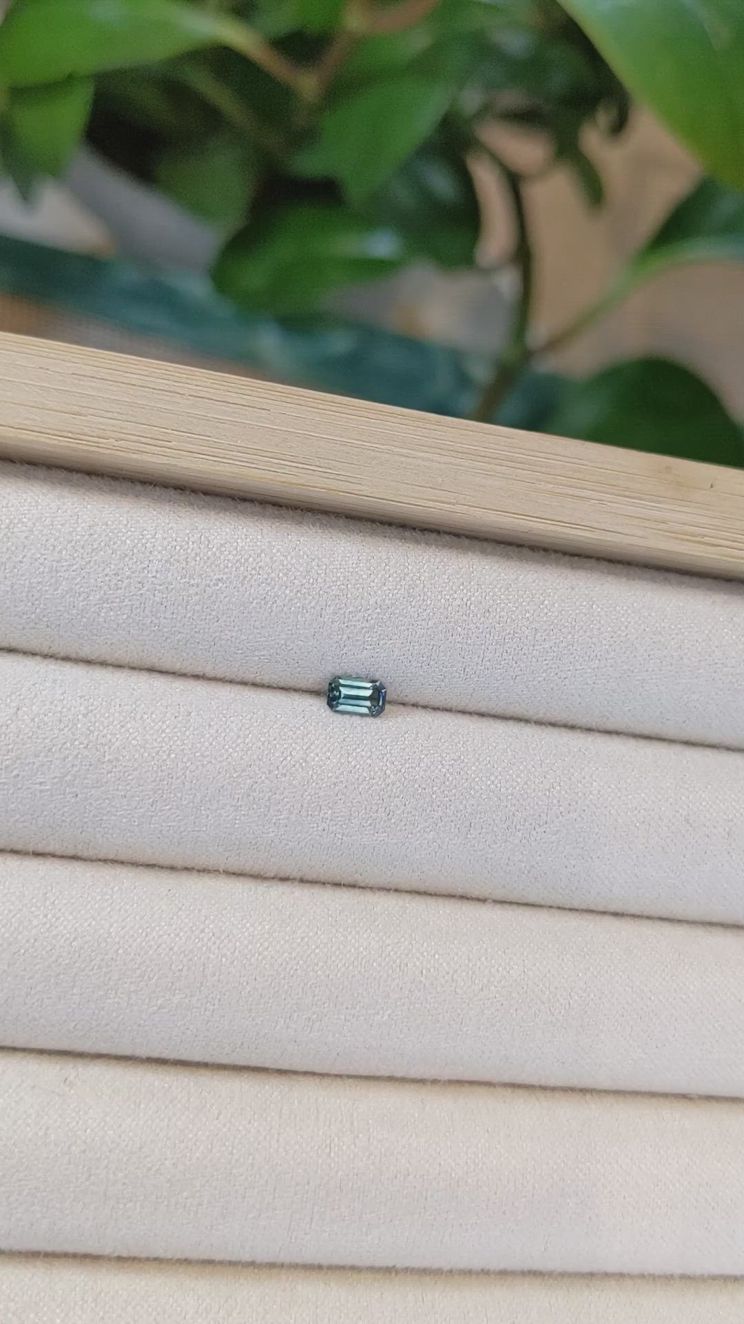 0.37 Ct. Bluish Green Sapphire from Montana Size Video