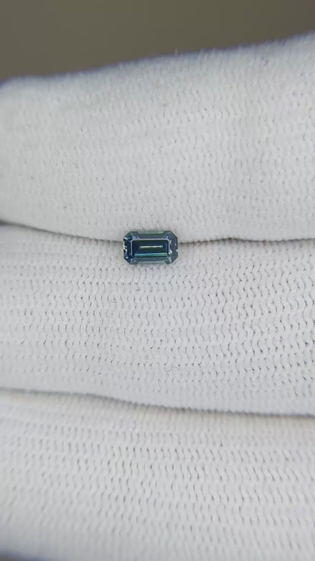 0.37 Ct. Bluish Green Sapphire from Montana Size Video