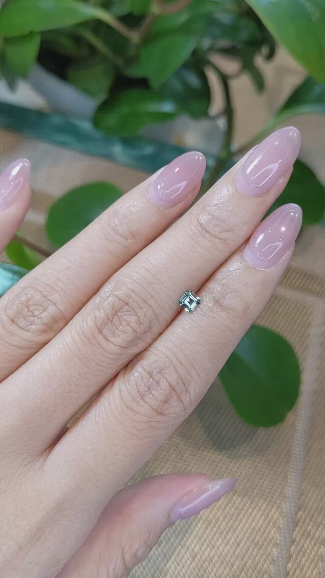 0.39 Ct. Bluish Green Sapphire from Montana Size Video