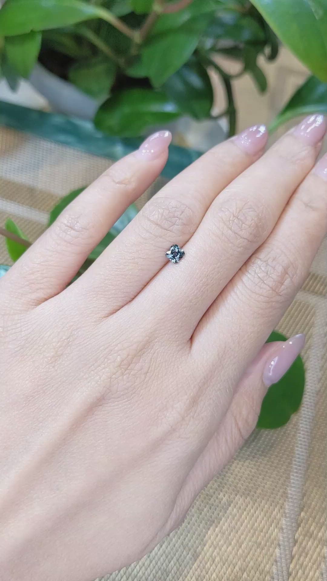 0.40 Ct. Bluish Grey Sapphire from Montana Size Video