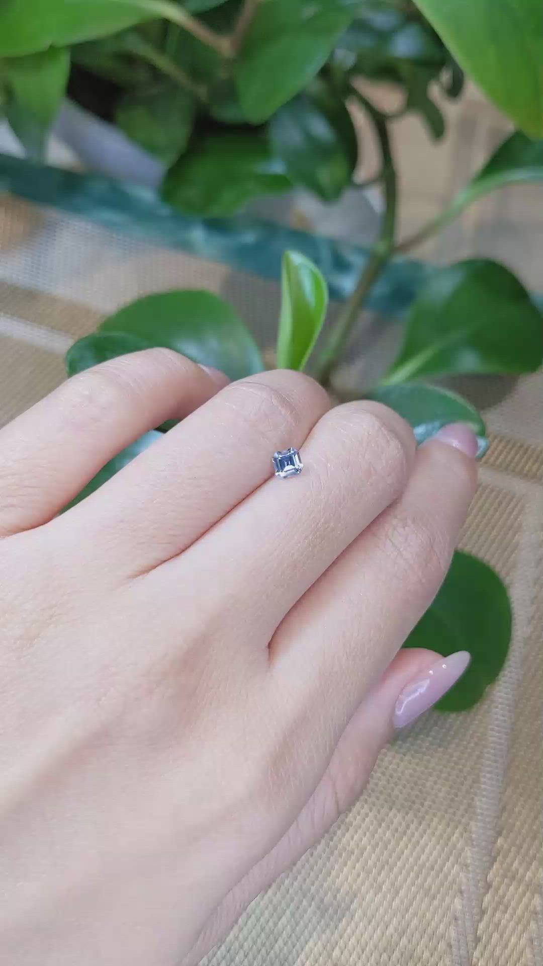 0.40 Ct. Greyish Blue Sapphire from Montana Size Video