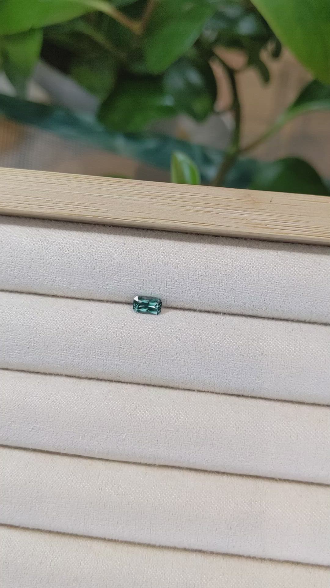 0.41 Ct. Bluish Green Sapphire from Montana Size Video