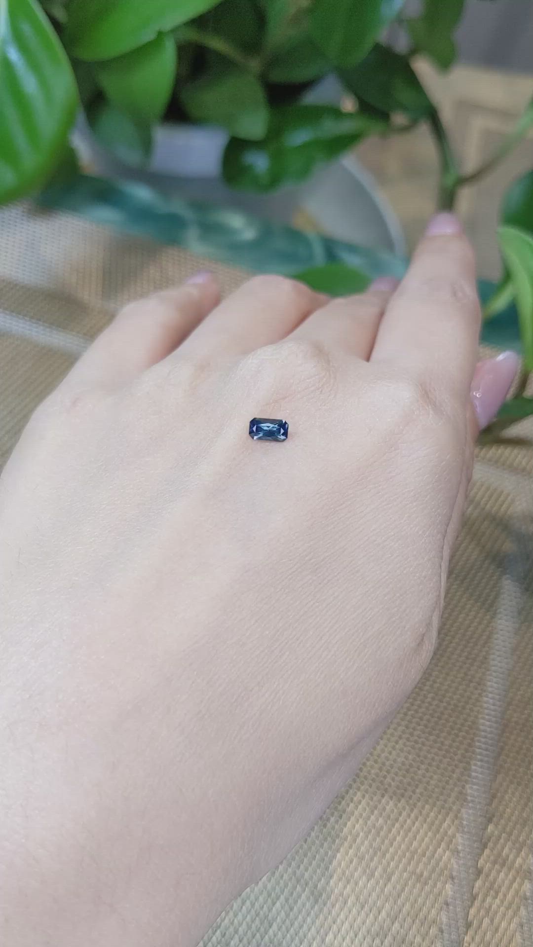 0.42 Ct. Greenish Blue Sapphire from Montana Size Video