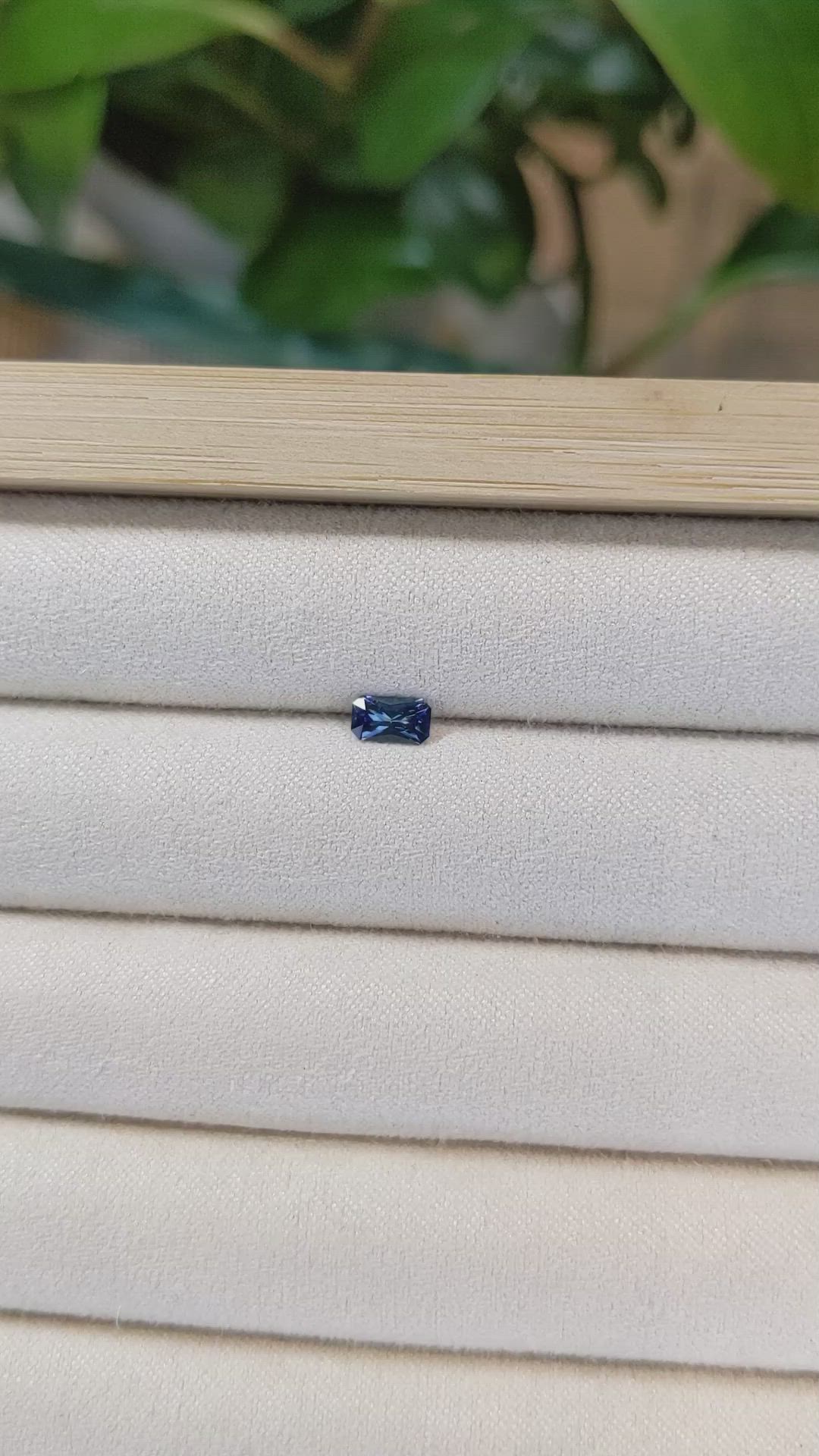0.42 Ct. Greenish Blue Sapphire from Montana Size Video
