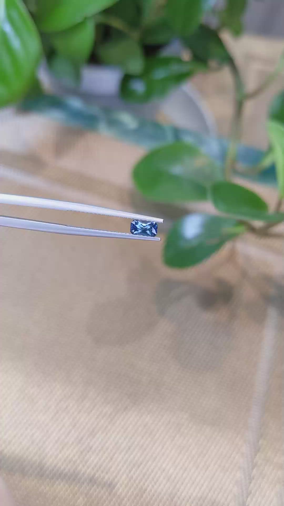 0.42 Ct. Greenish Blue Sapphire from Montana Size Video