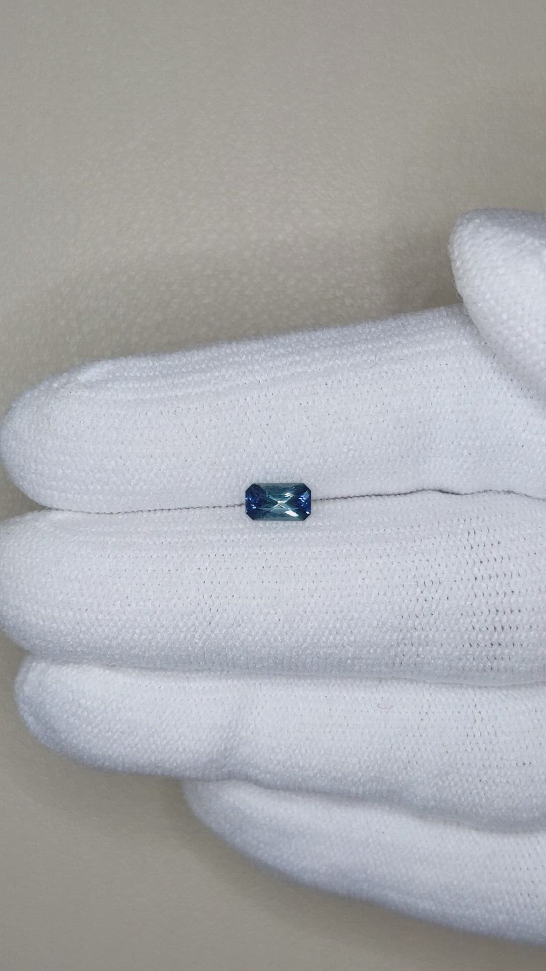 0.42 Ct. Greenish Blue Sapphire from Montana Size Video