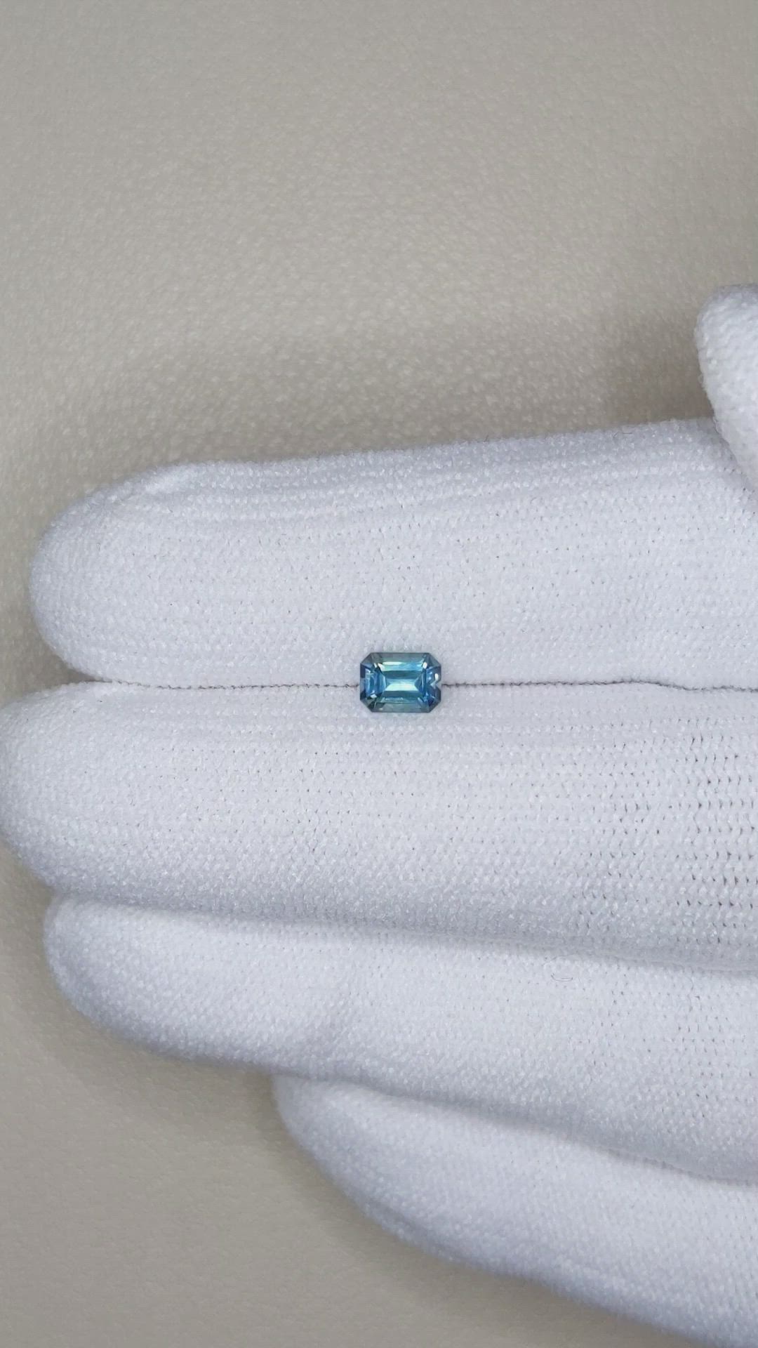 0.43 Ct. Greenish Blue Sapphire from Montana Size Video