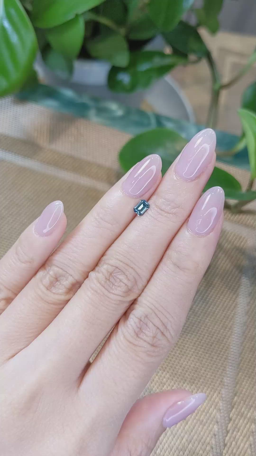 0.43 Ct. Greenish Blue Sapphire from Montana Size Video