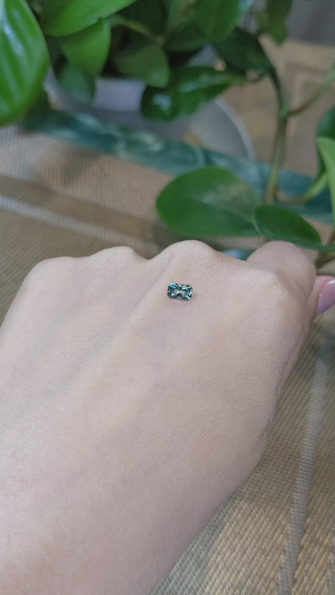 0.43 Ct. Bluish Green Sapphire from Ceylon (Sri Lanka) Size Video