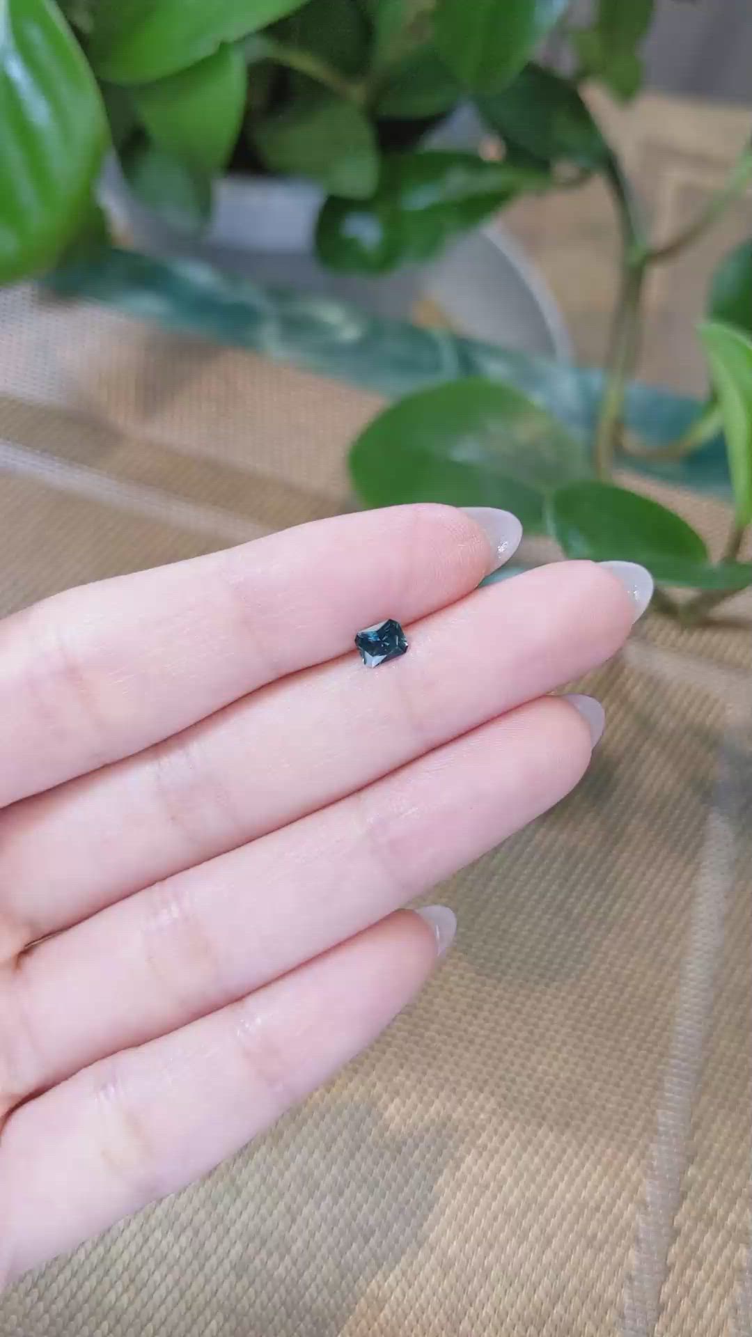 0.44 Ct. Greenish Blue Sapphire from Ceylon (Sri Lanka) Size Video