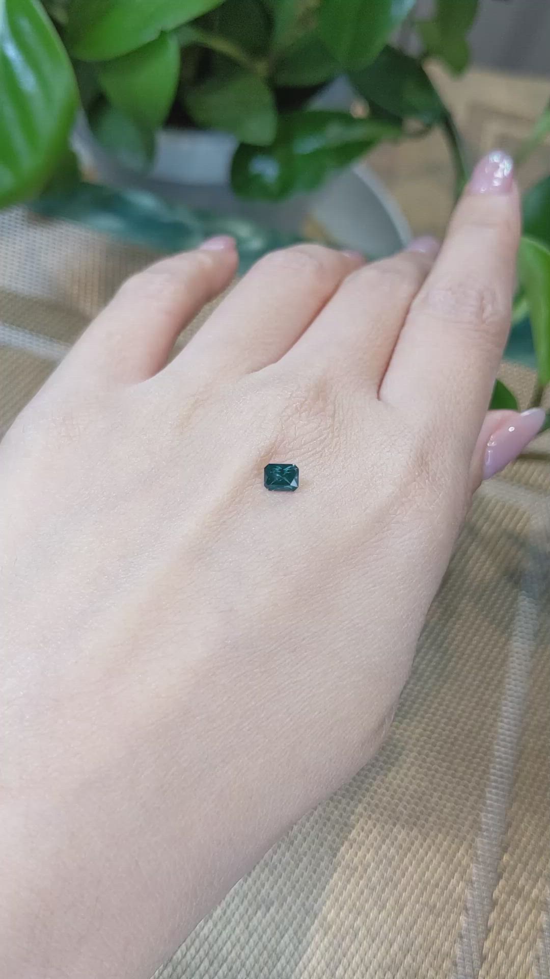 0.44 Ct. Greenish Blue Sapphire from Ceylon (Sri Lanka) Size Video