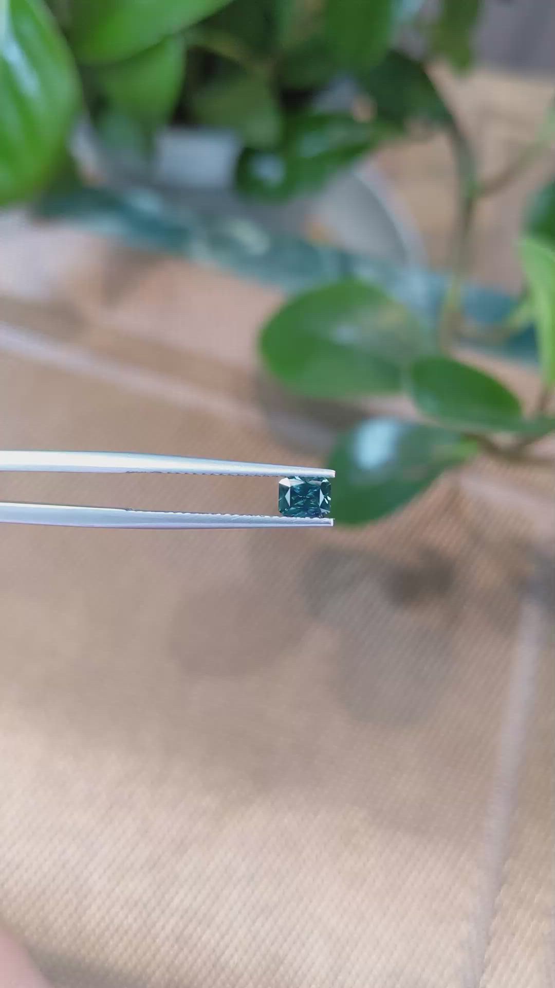 0.44 Ct. Greenish Blue Sapphire from Ceylon (Sri Lanka) Size Video