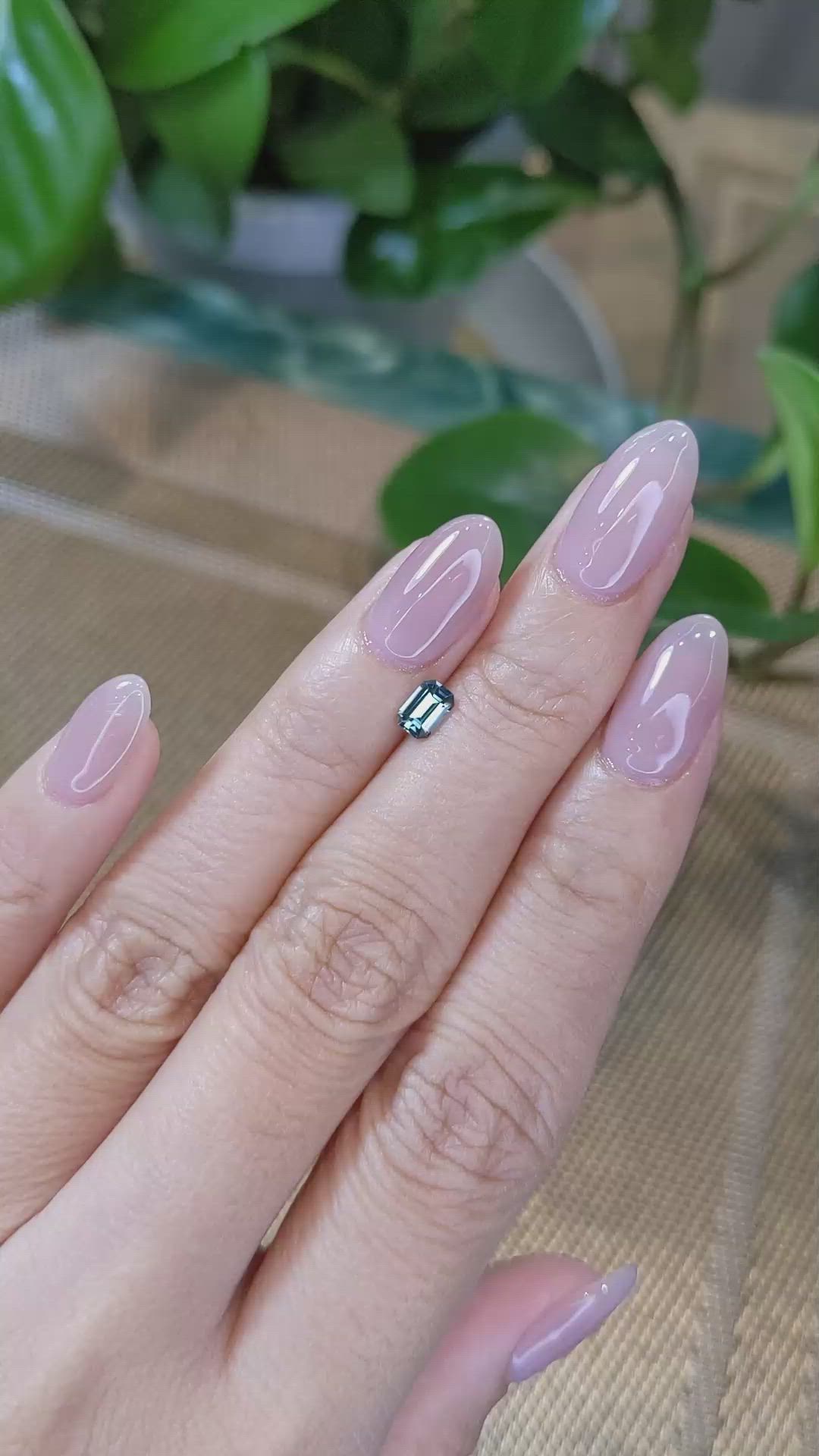 0.45 Ct. Bluish Green Sapphire from Montana Size Video