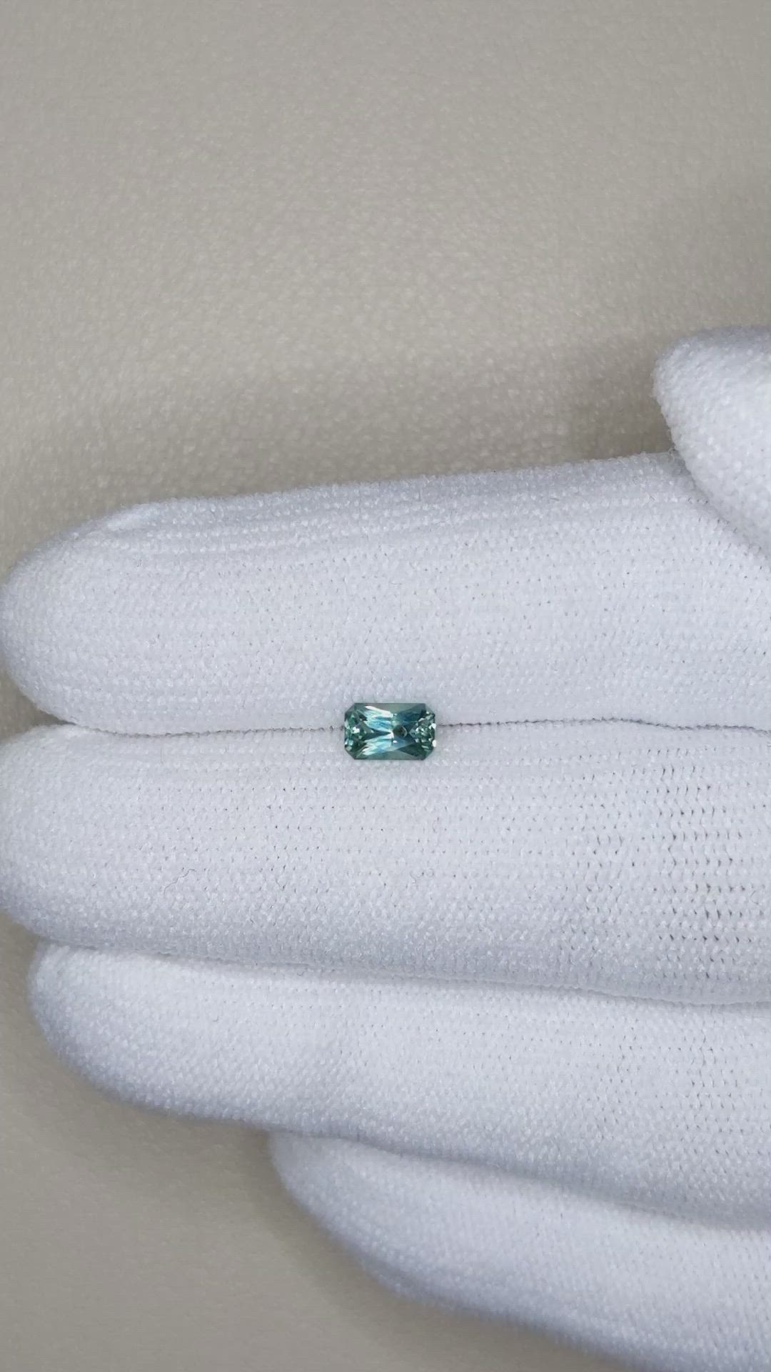 0.45 Ct. Bluish Green Sapphire from Montana Size Video