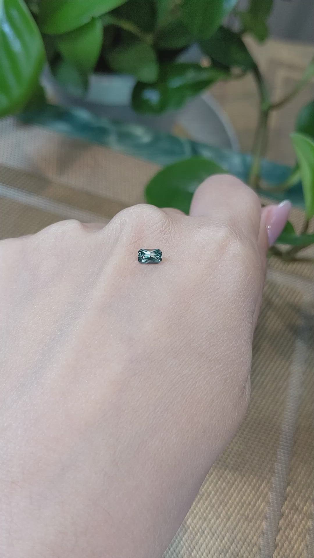 0.45 Ct. Bluish Green Sapphire from Montana Size Video